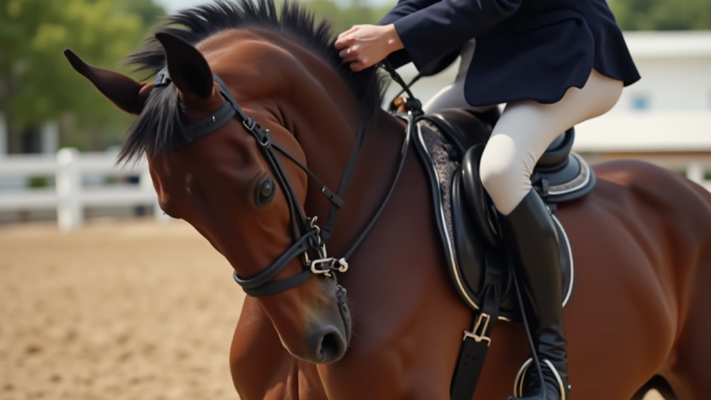فارس يقوم بتصحيح خطوات الحصان قبل الحاجز مباشرة